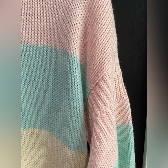 Vtg Wool Blend by Memphis Jones ‘Striped Pastels’ - Picture 6 of 13